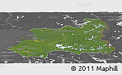 Satellite Panoramic Map of Oulu, desaturated