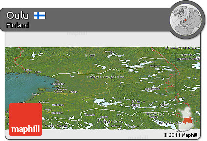 Satellite Panoramic Map of Oulu