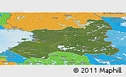 Satellite Panoramic Map of Oulu, political outside