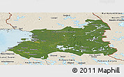 Satellite Panoramic Map of Oulu, shaded relief outside