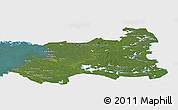 Satellite Panoramic Map of Oulu, single color outside