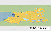 Savanna Style Panoramic Map of Oulu, single color outside