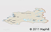 Shaded Relief Panoramic Map of Oulu, cropped outside