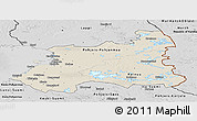 Shaded Relief Panoramic Map of Oulu, desaturated