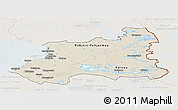 Shaded Relief Panoramic Map of Oulu, lighten