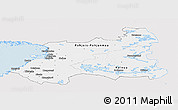 Silver Style Panoramic Map of Oulu, single color outside