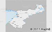 Gray 3D Map of Pohjois-Pohjanmaa, single color outside