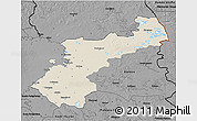 Shaded Relief 3D Map of Pohjois-Pohjanmaa, darken, desaturated
