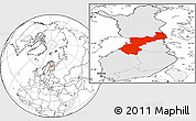 Blank Location Map of Pohjois-Pohjanmaa, highlighted country