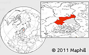 Blank Location Map of Pohjois-Pohjanmaa, highlighted parent region