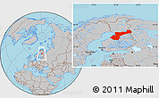 Gray Location Map of Pohjois-Pohjanmaa, within the entire country