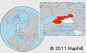 Gray Location Map of Pohjois-Pohjanmaa, highlighted parent region