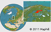 Satellite Location Map of Pohjois-Pohjanmaa, within the entire country