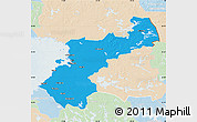 Political Map of Pohjois-Pohjanmaa, lighten