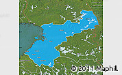 Political Map of Pohjois-Pohjanmaa, satellite outside