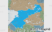 Political Map of Pohjois-Pohjanmaa, semi-desaturated
