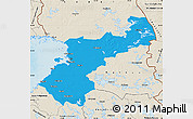 Political Map of Pohjois-Pohjanmaa, shaded relief outside