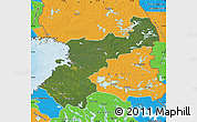 Satellite Map of Pohjois-Pohjanmaa, political outside