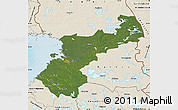 Satellite Map of Pohjois-Pohjanmaa, shaded relief outside