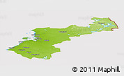 Physical Panoramic Map of Pohjois-Pohjanmaa, cropped outside