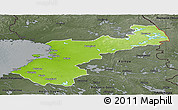 Physical Panoramic Map of Pohjois-Pohjanmaa, darken, semi-desaturated