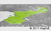 Physical Panoramic Map of Pohjois-Pohjanmaa, desaturated