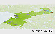Physical Panoramic Map of Pohjois-Pohjanmaa, lighten