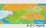 Physical Panoramic Map of Pohjois-Pohjanmaa, political outside