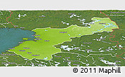 Physical Panoramic Map of Pohjois-Pohjanmaa, satellite outside