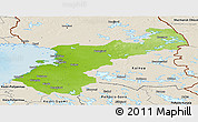 Physical Panoramic Map of Pohjois-Pohjanmaa, shaded relief outside