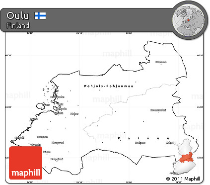 Blank Simple Map of Oulu, cropped outside