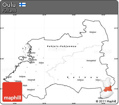 Blank Simple Map of Oulu, cropped outside