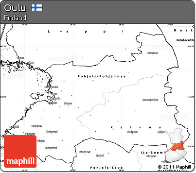 Blank Simple Map of Oulu