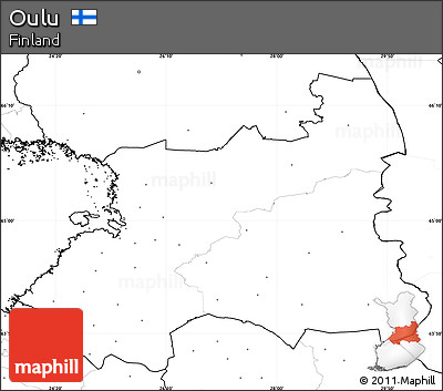 Blank Simple Map of Oulu, no labels