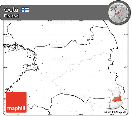 Blank Simple Map of Oulu, no labels