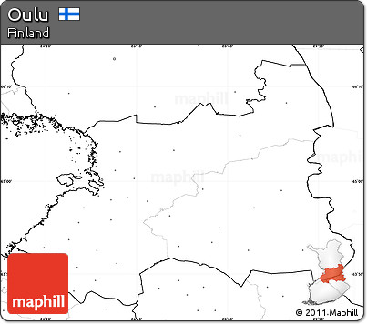 Blank Simple Map of Oulu, no labels