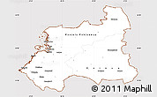 Classic Style Simple Map of Oulu, cropped outside