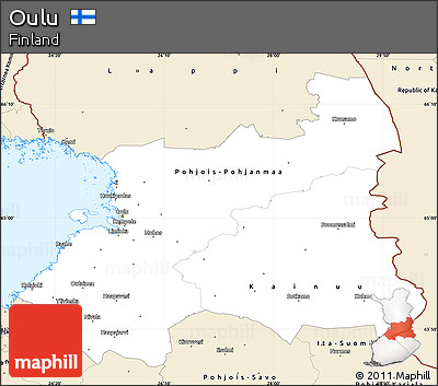 Classic Style Simple Map of Oulu