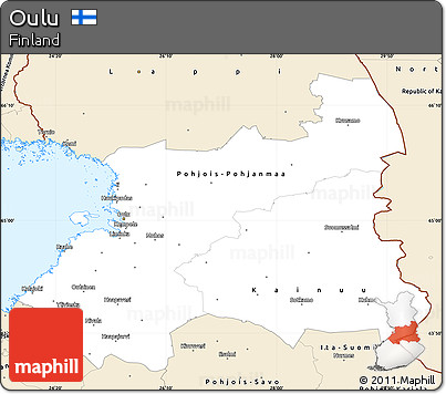 Classic Style Simple Map of Oulu
