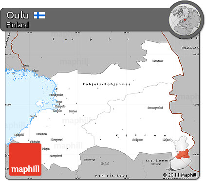 Gray Simple Map of Oulu