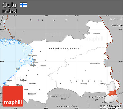 Gray Simple Map of Oulu