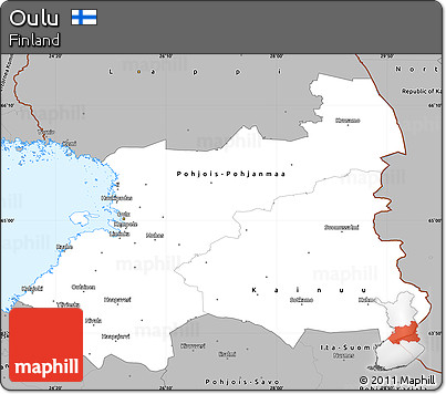 Gray Simple Map of Oulu