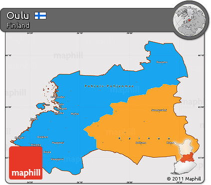 Political Simple Map of Oulu, cropped outside