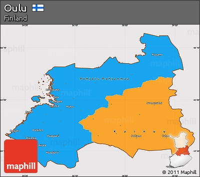 Political Simple Map of Oulu, cropped outside