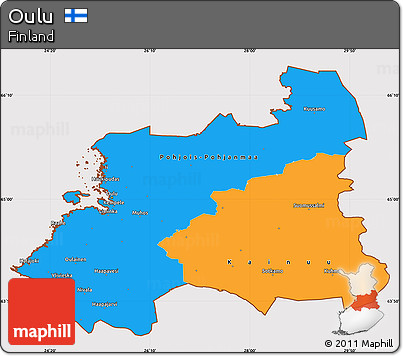 Political Simple Map of Oulu, cropped outside