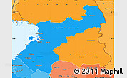 Political Simple Map of Oulu, political shades outside