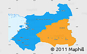 Political Simple Map of Oulu, single color outside