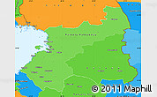 Political Shades Simple Map of Oulu, political outside