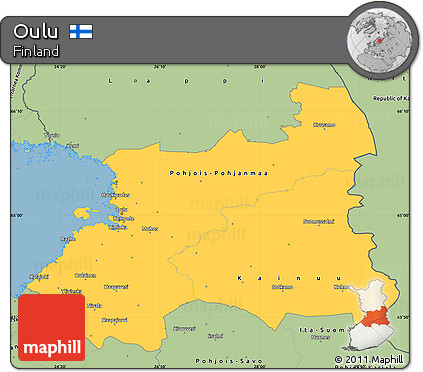 Savanna Style Simple Map of Oulu