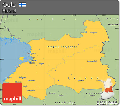 Savanna Style Simple Map of Oulu